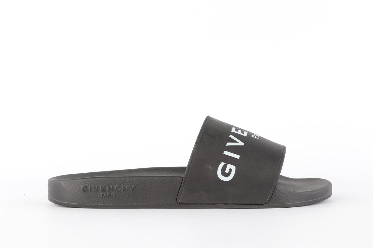 GIVENCHY BLACK MEN'S RUBBER SLIDES EU 43 UK 9 US 10