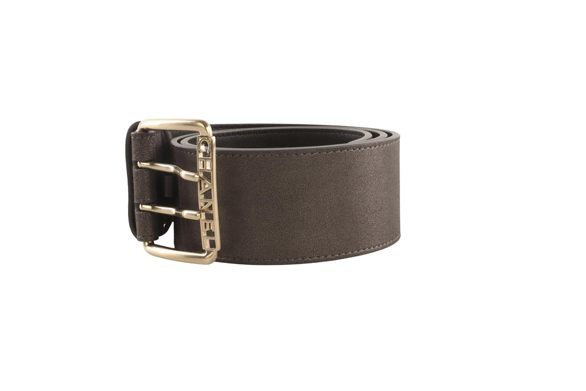 CHANEL GREY 2018 NUBUCK WAIST BELT 80CM