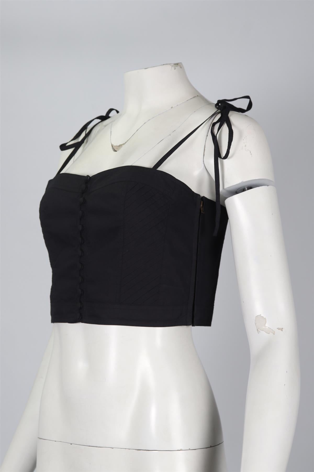 ULLA JOHNSON CROPPED COTTON TOP US 4 UK 8