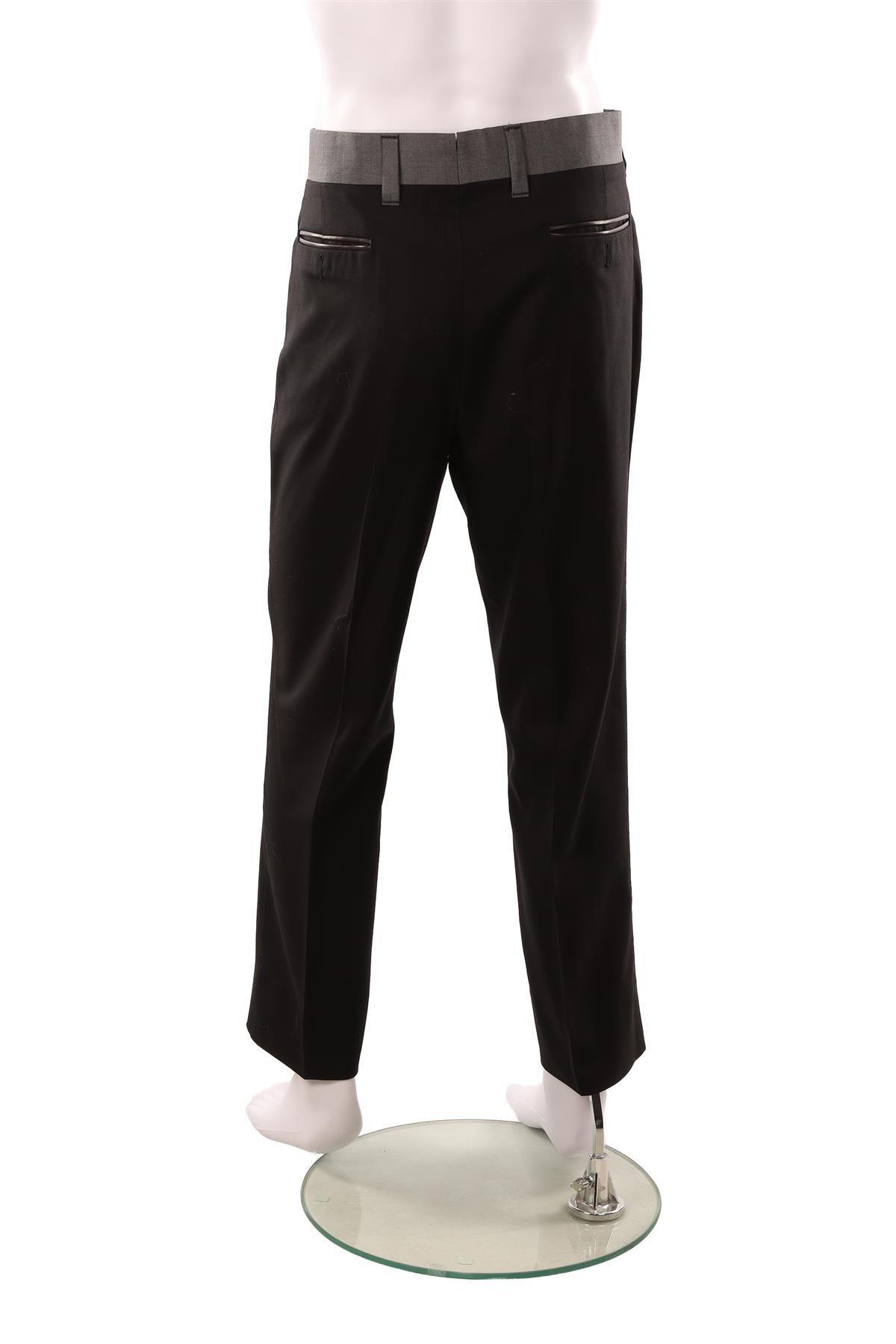 ANGELO GALASSO BLACK MEN'S COTTON STRAIGHT LEG PANTS IT 54 UK/US 38
