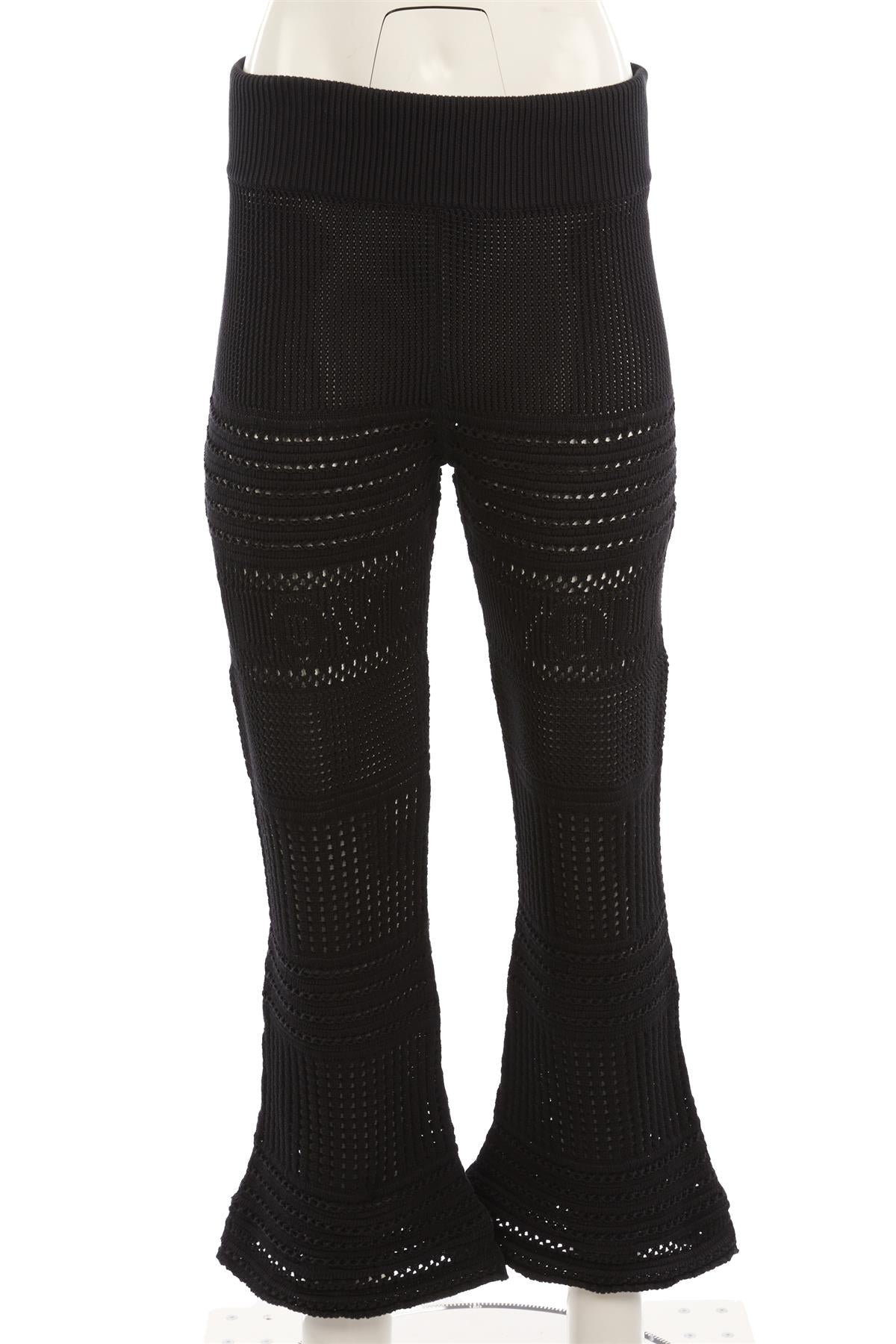 STELLA MCCARTNEY BLACK CROCHET FLARED PANTS SMALL