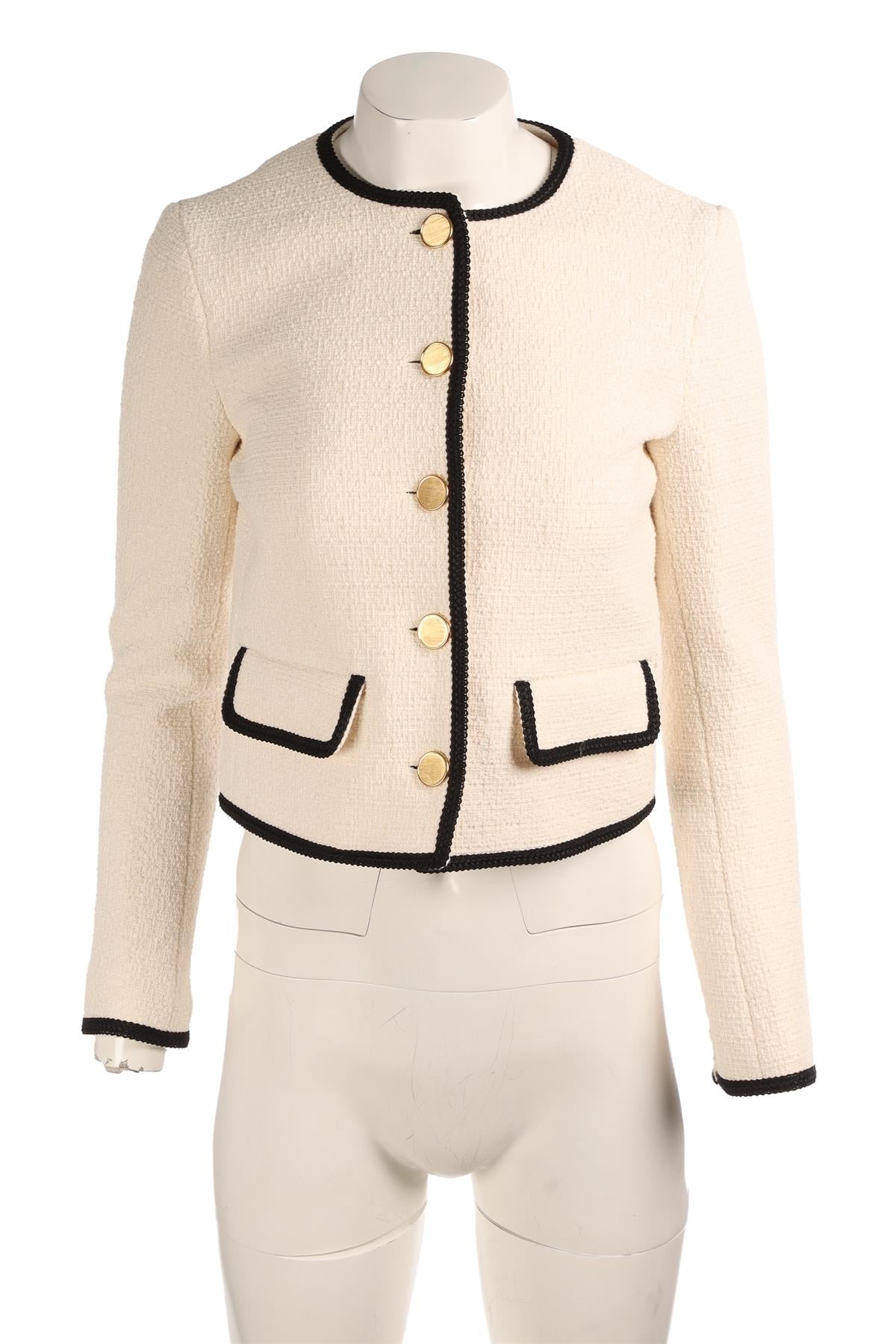 NILI LOTAN CREAM COTTON JACKET US 4 UK 8