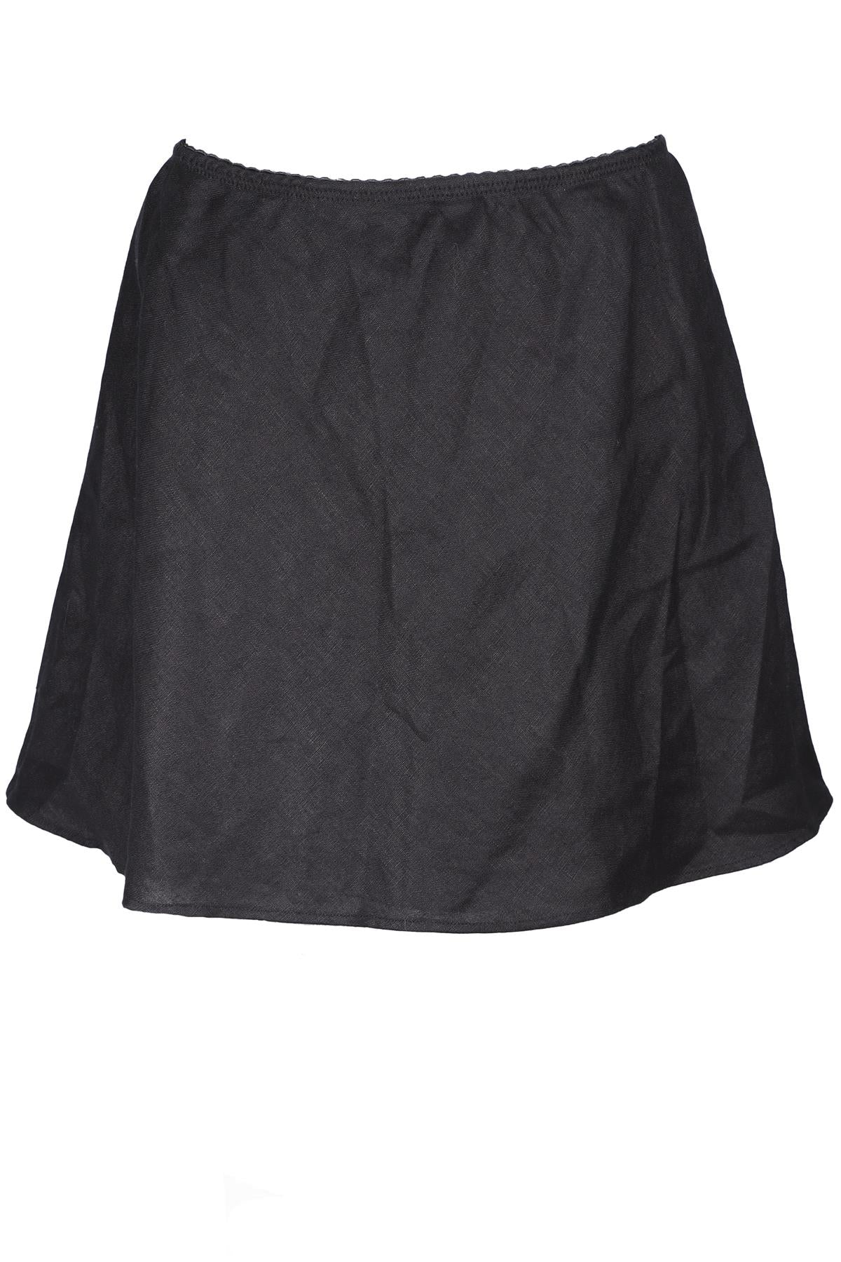 REFORMATION BLACK LINEN MINI SKIRT SMALL