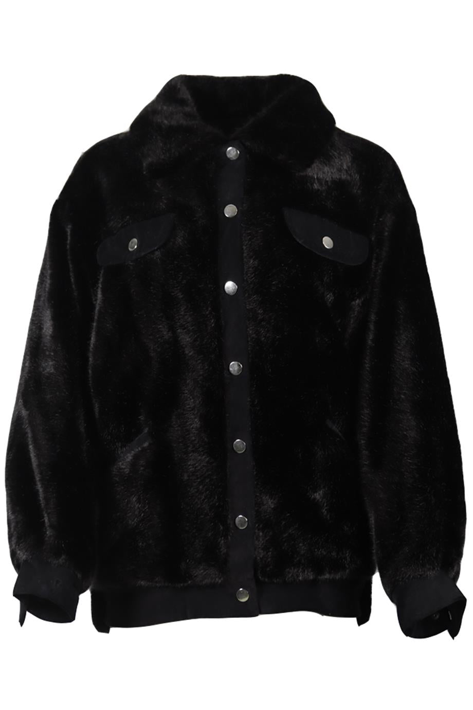 FAZ NOT FUR FAUX FUR AND VELVET JACKET XSMALL