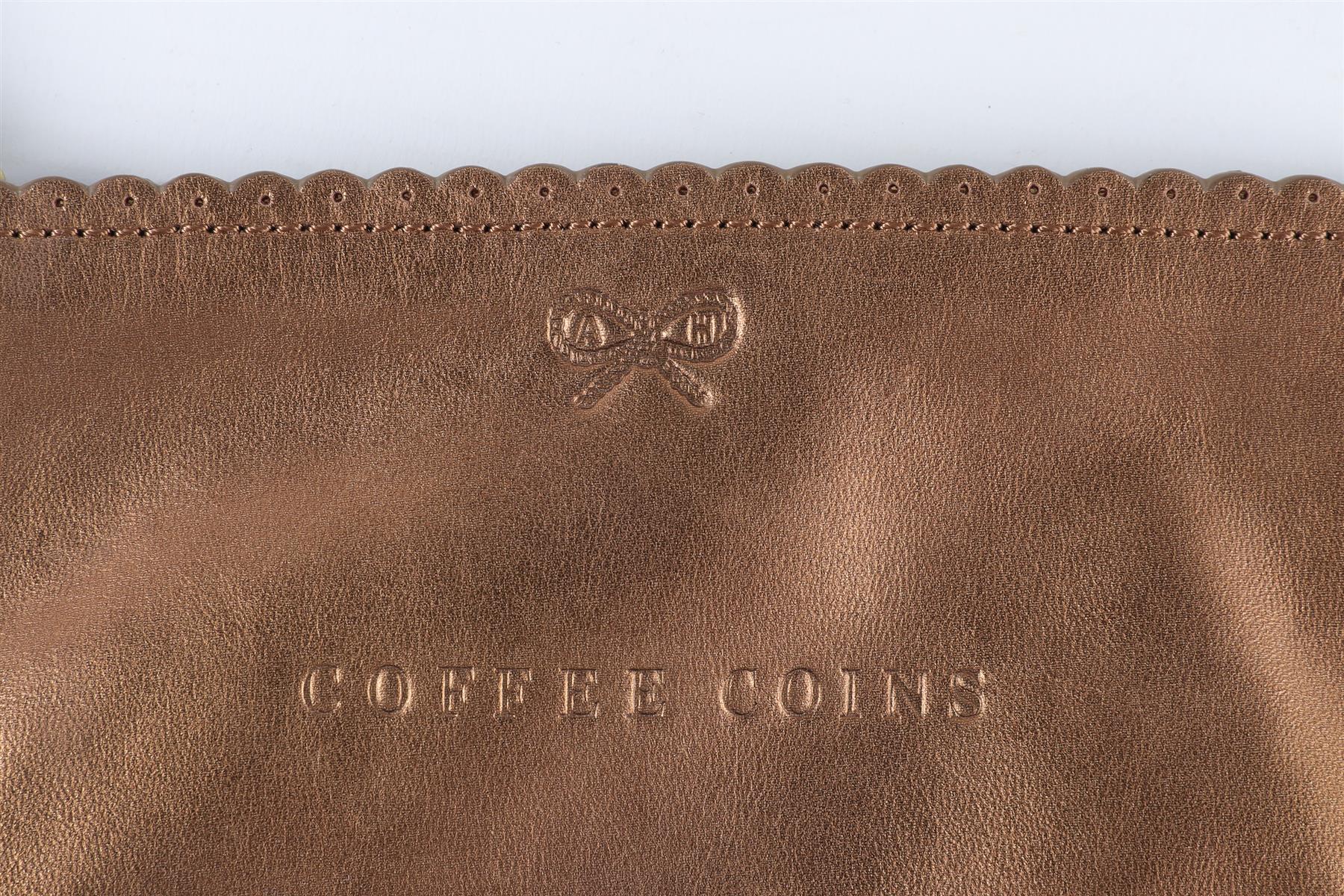 ANYA HINDMARCH BRONZE SMALL LEATHER POUCH