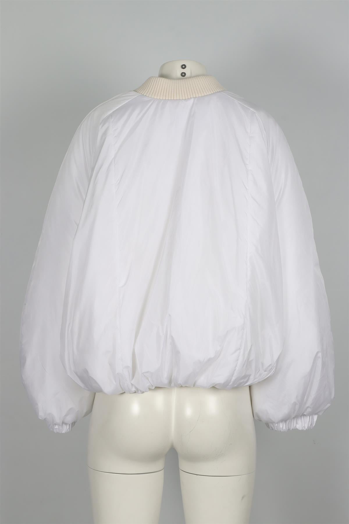 FORTE FORTE WHITE SHELL BOMBER JACKET UK 8