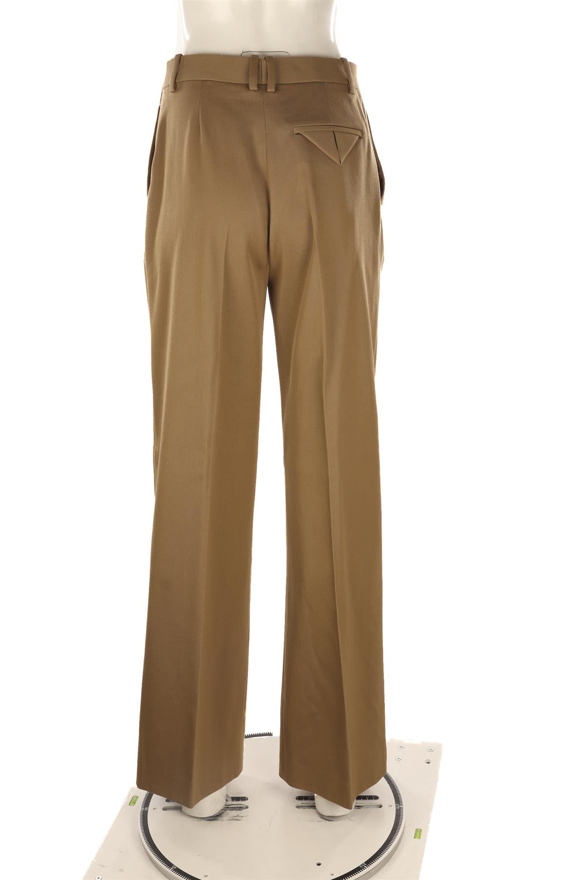 TAN WOOL WIDE LEG PANTS