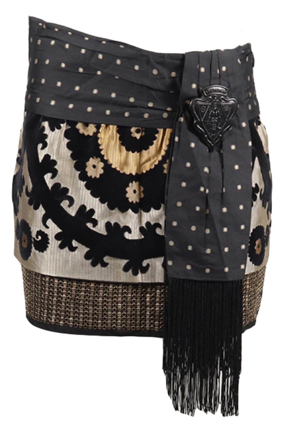 GUCCI SILK AND COTTON BLEND MINI SKIRT IT 40 UK 8