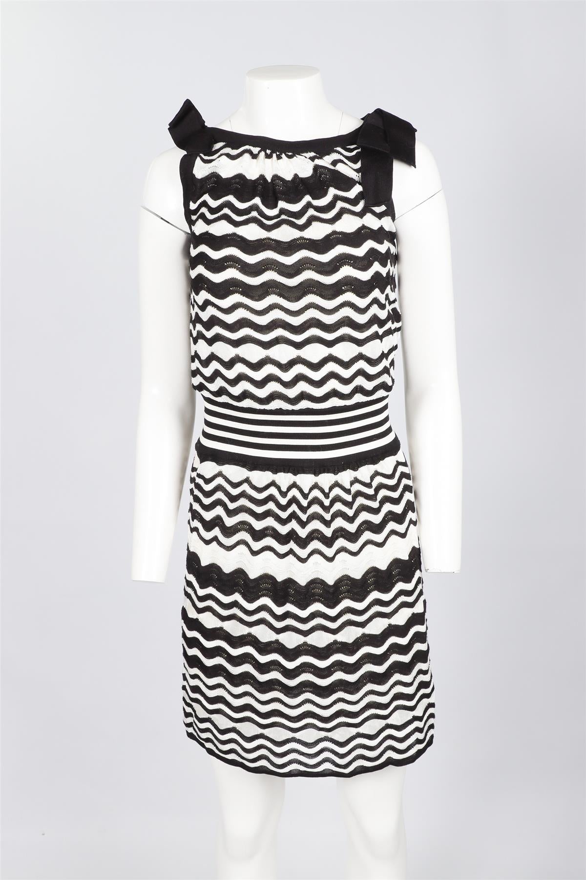 M MISSONI BLACK KNIT MINI DRESS IT 42 UK 10