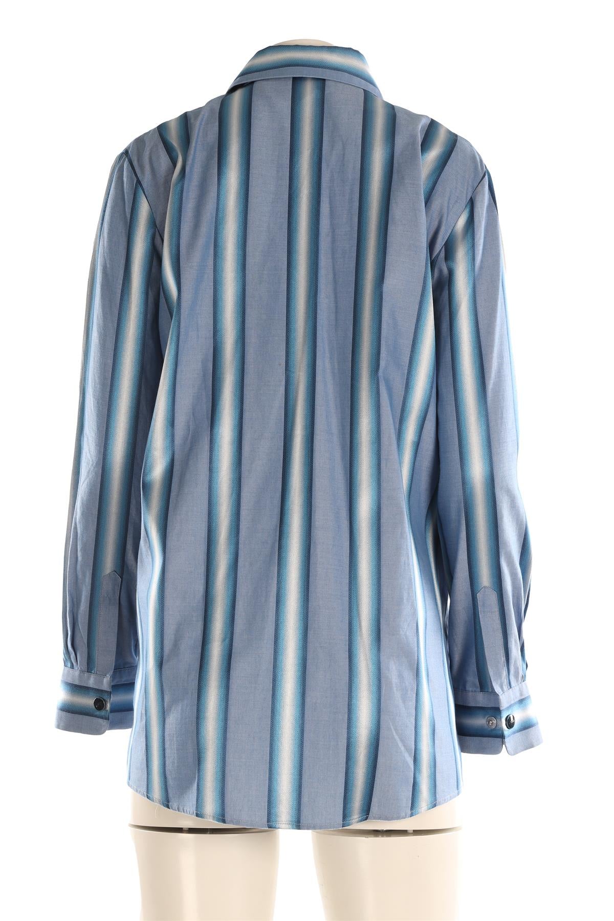 ETRO BLUE COTTON SHIRT IT 42 UK 10