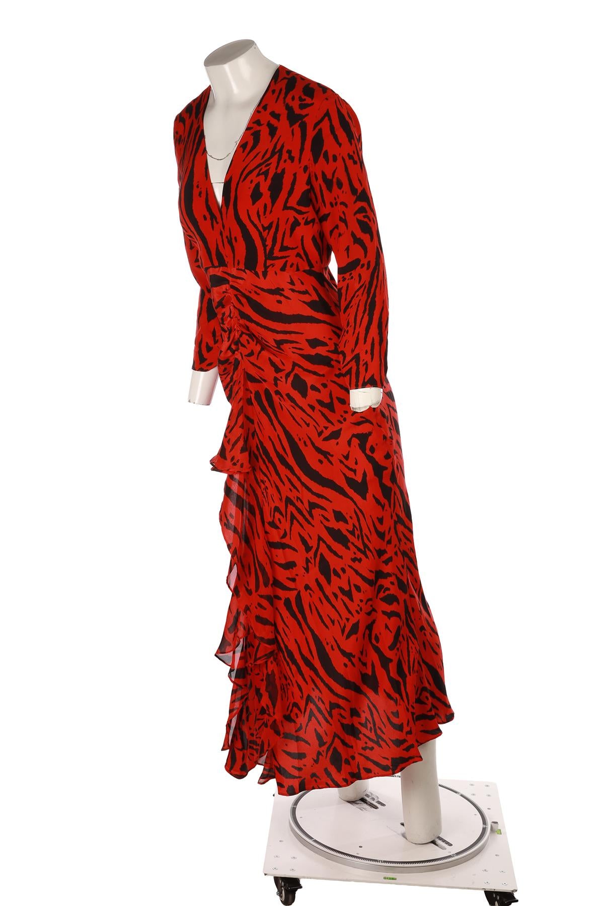 RED CREPE MAXI DRESS