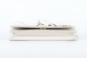 JACQUEMUS WHITE LE SAC RIVIERA LEATHER SHOULDER BAG