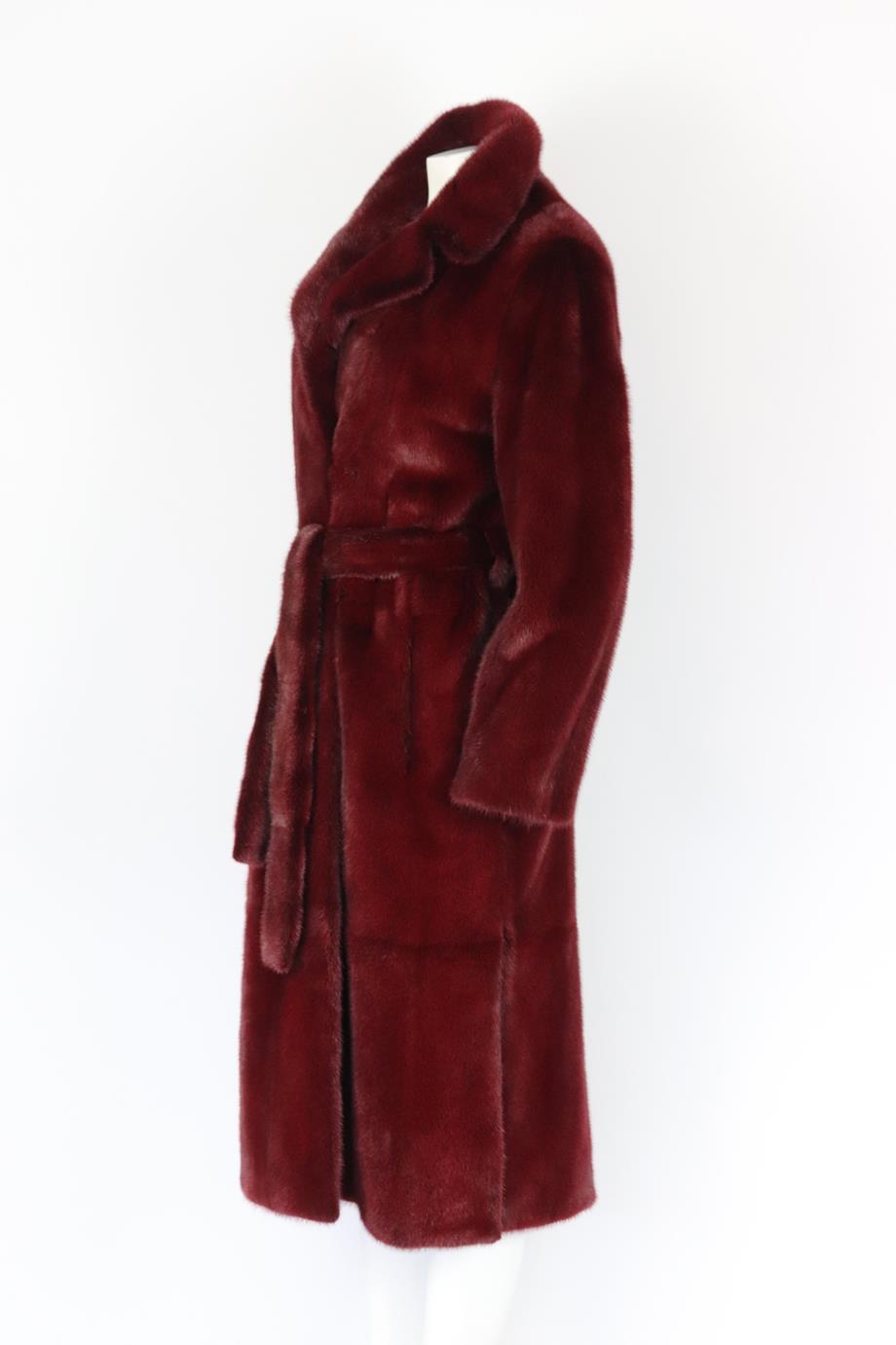 YVES SALOMON BELTED MINK FUR COAT FR 40 UK 12