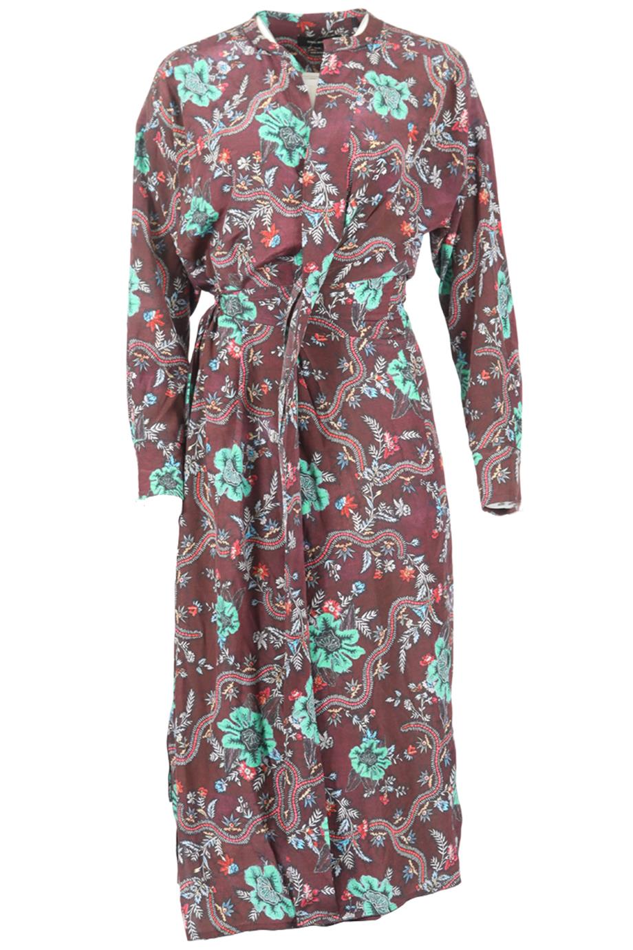 ISABEL MARANT FLORAL PRINT CREPE MAXI WRAP DRESS FR 40 UK 12