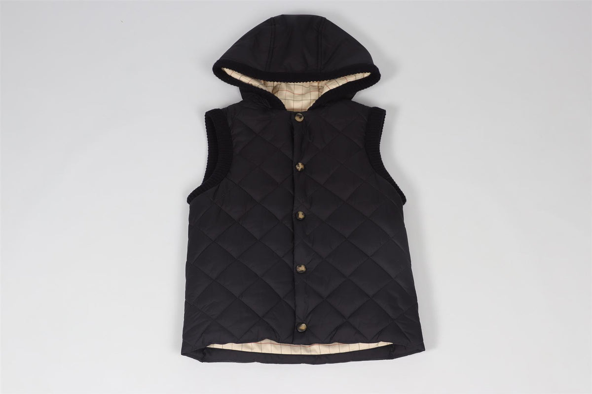 LORO PIANA BLACK KIDS BOYS GILET 8 YEARS