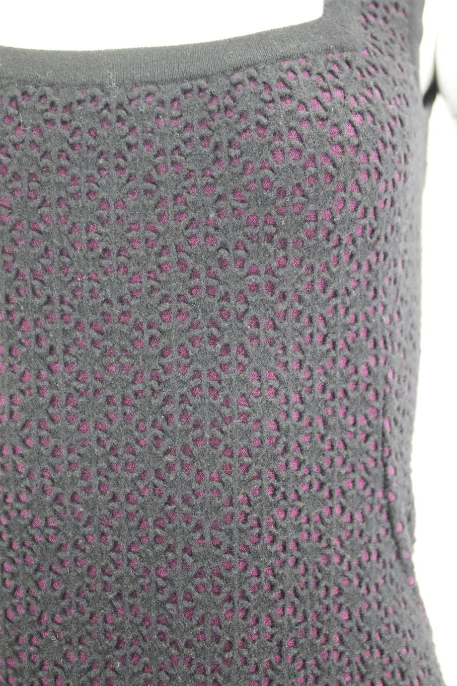 AZZEDINE ALAЇA CUTOUT WOOL BLEND MAXI DRESS FR 42 UK 14