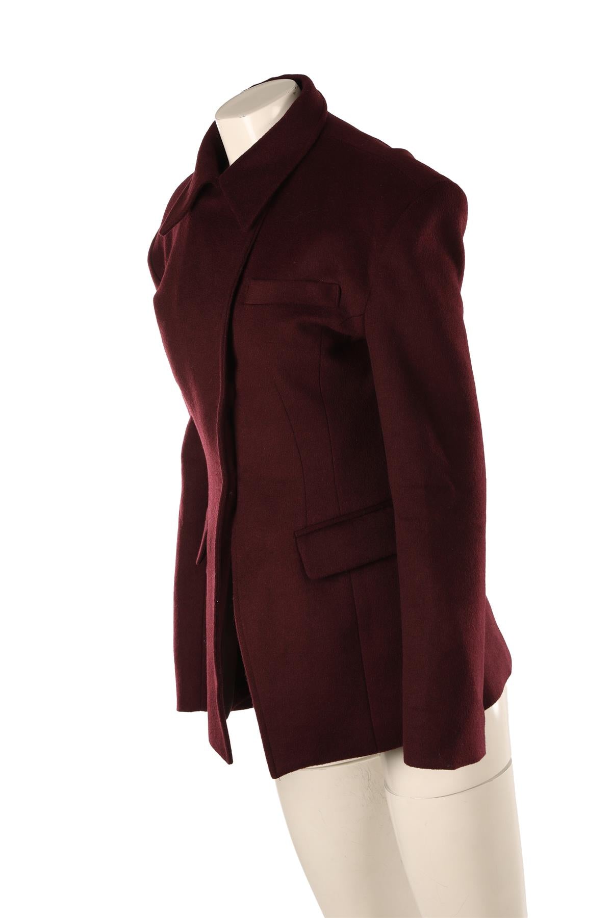 MARCELA LONDON BURGUNDY WOOL BLAZER UK 12