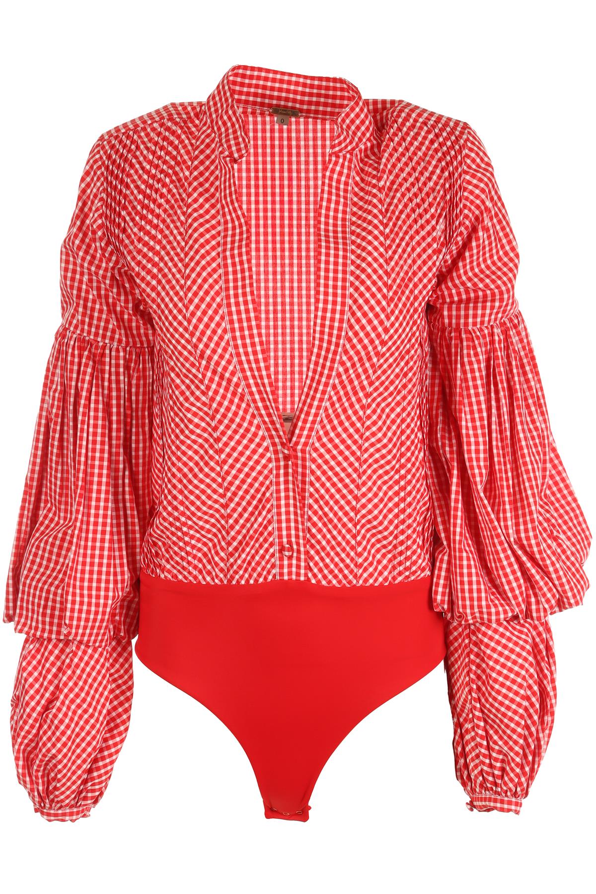 JOHANNA ORTIZ RED COTTON BODYSUIT US 0 UK 4