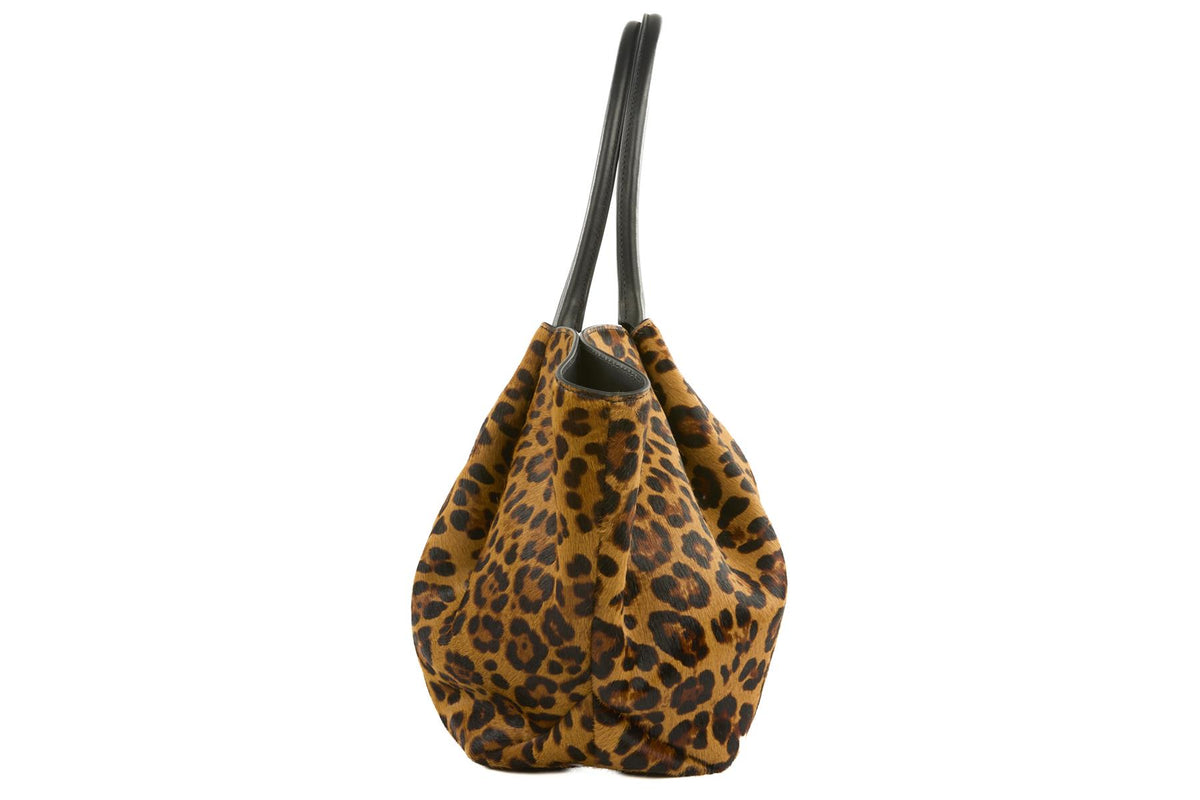 DEMELLIER BROWN NEW YORK MEDIUM CALF HAIR TOTE BAG