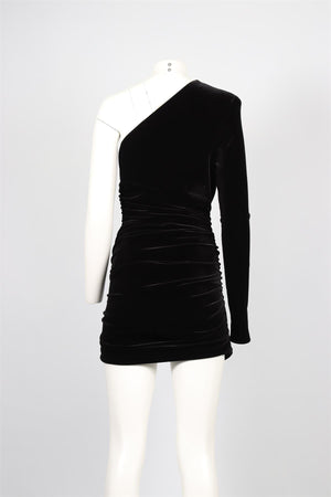 ALEXANDRE VAUTHIER BLACK VELVET MINI DRESS FR 38 UK 10