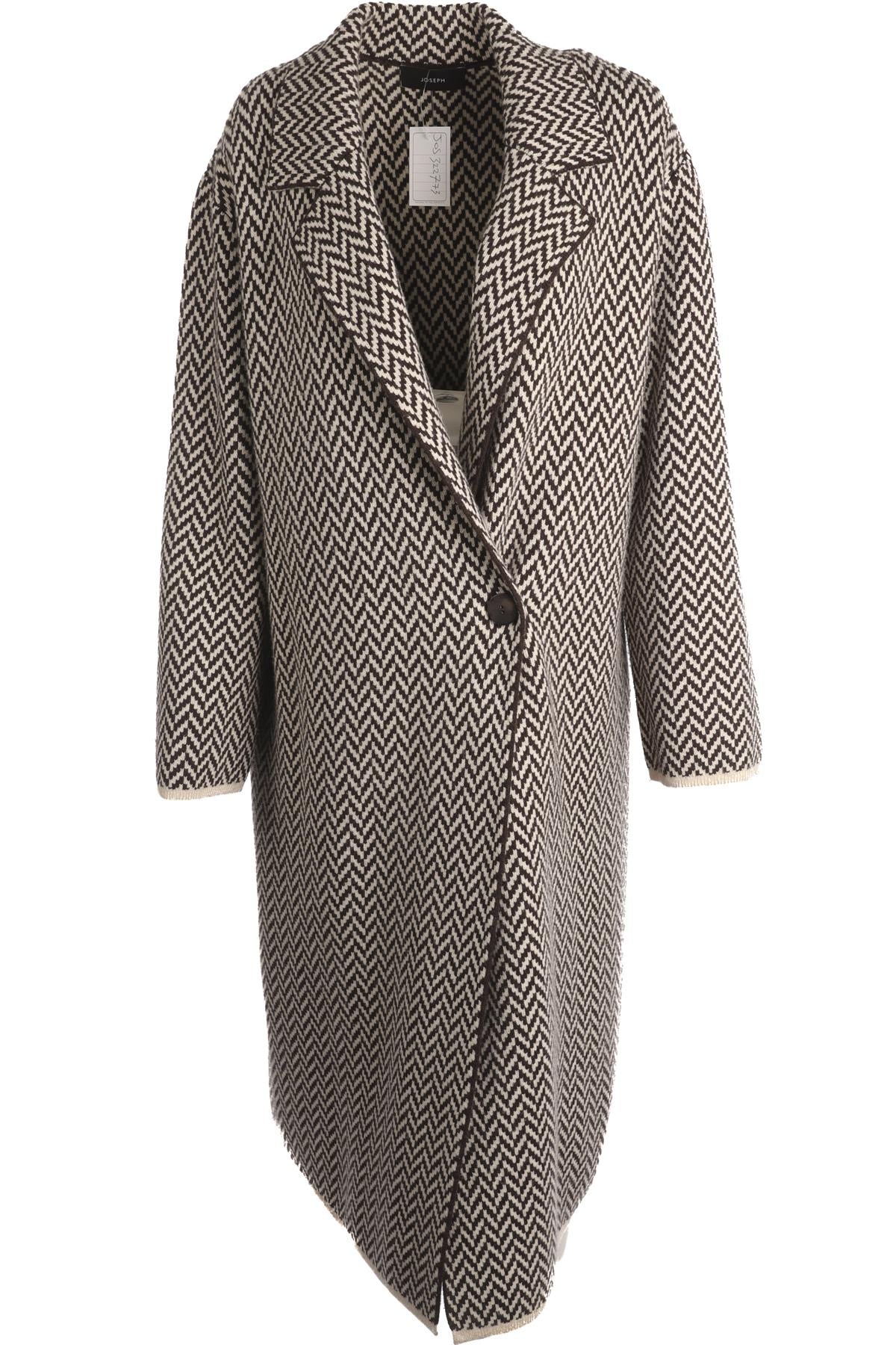 JOSEPH BROWN WOOL COAT XSMALL