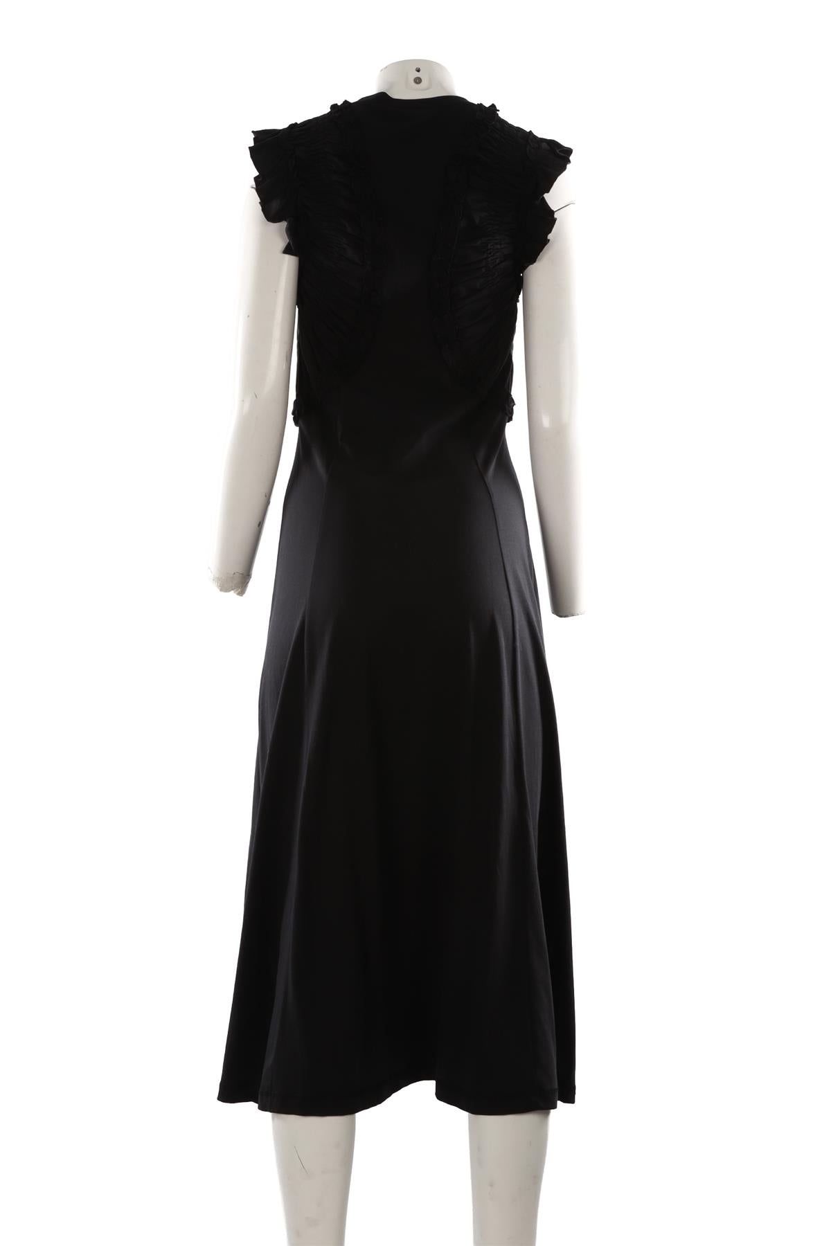 BLACK JERSEY MIDI DRESS