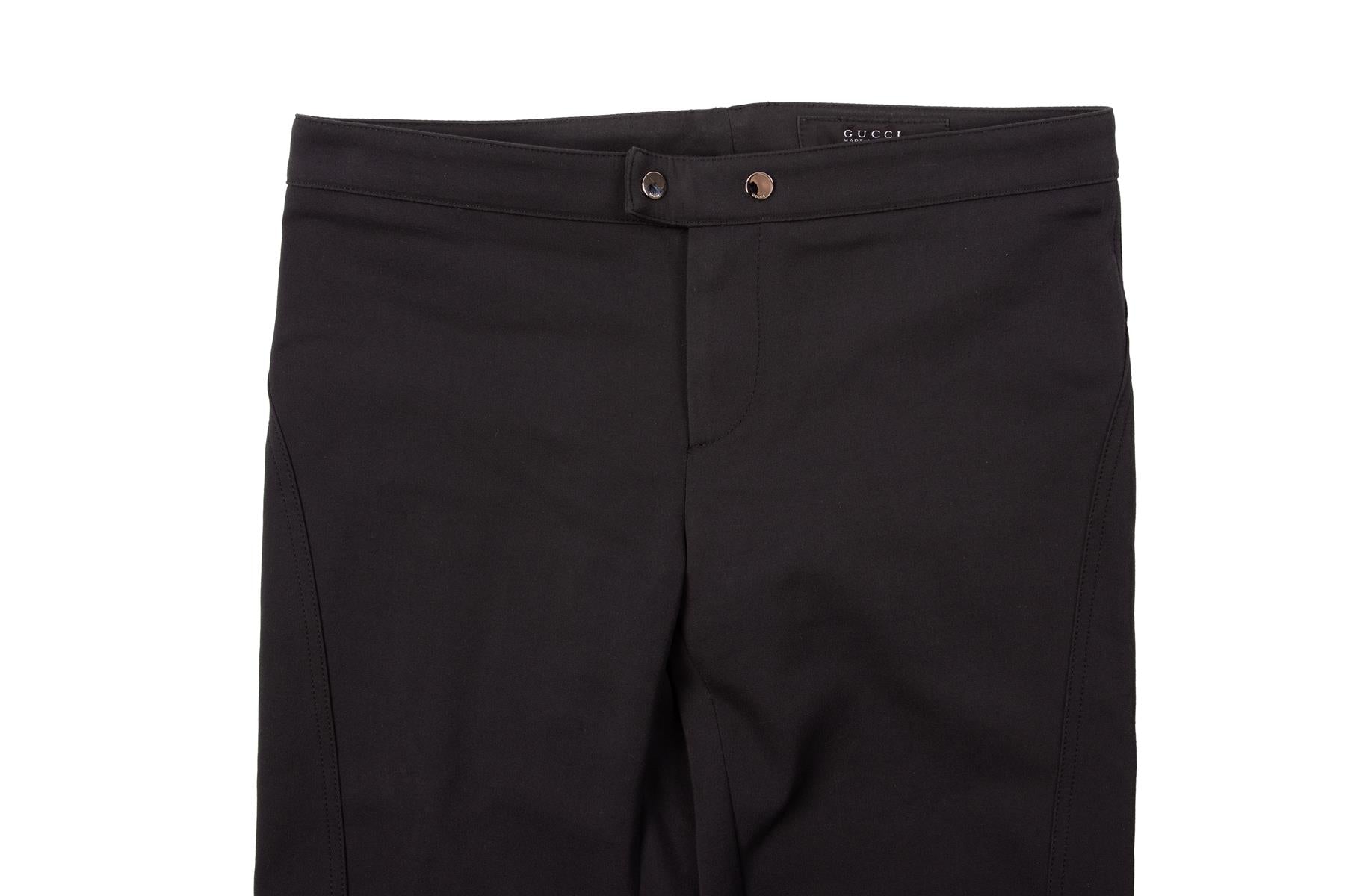 GUCCI BLACK VINTAGE JERSEY SKINNY PANTS IT 38 UK 6