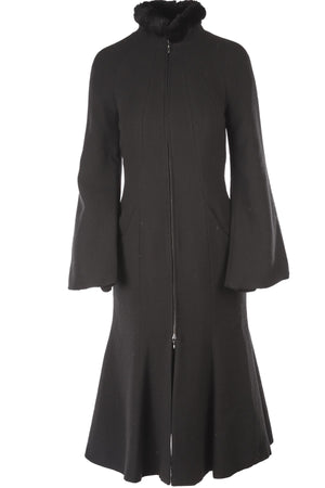 ALEXANDER MCQUEEN BLACK 2004 WOOL COAT IT 38 UK 6 | nikkibradford