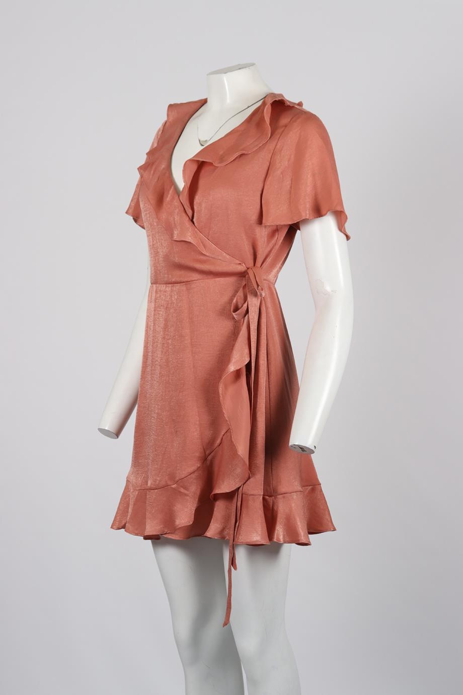 SHOW ME YOUR MUMU SATIN MINI WRAP DRESS LARGE