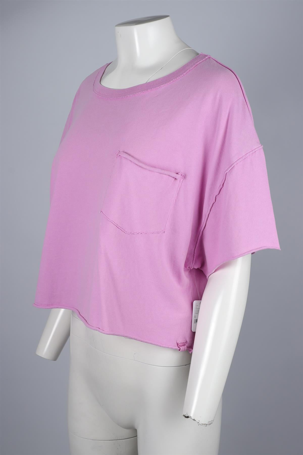 FREE PEOPLE PURPLE COTTON T-SHIRT MEDIUM