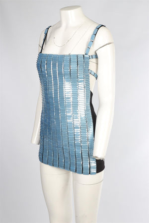THE ATTICO BLUE JERSEY MINI DRESS IT 38 UK 6