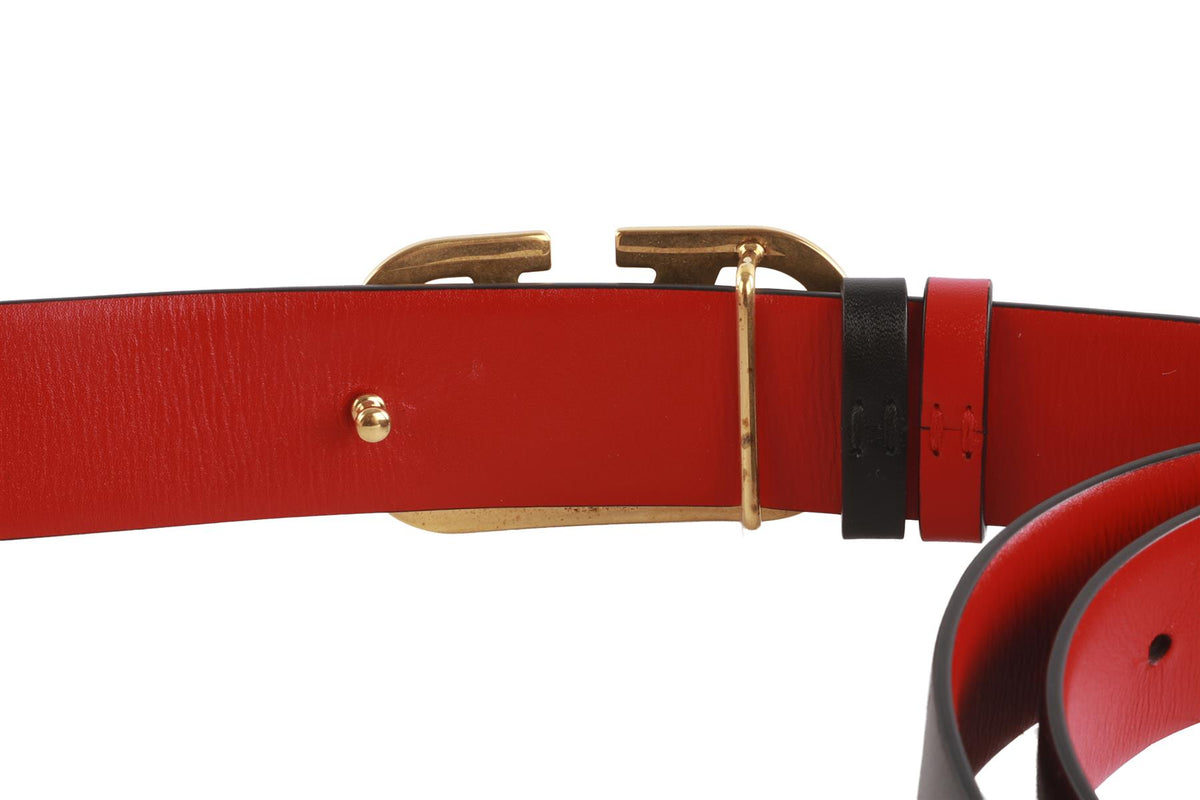 VALENTINO GARAVANI BLACK VLOGO LEATHER WAIST BELT