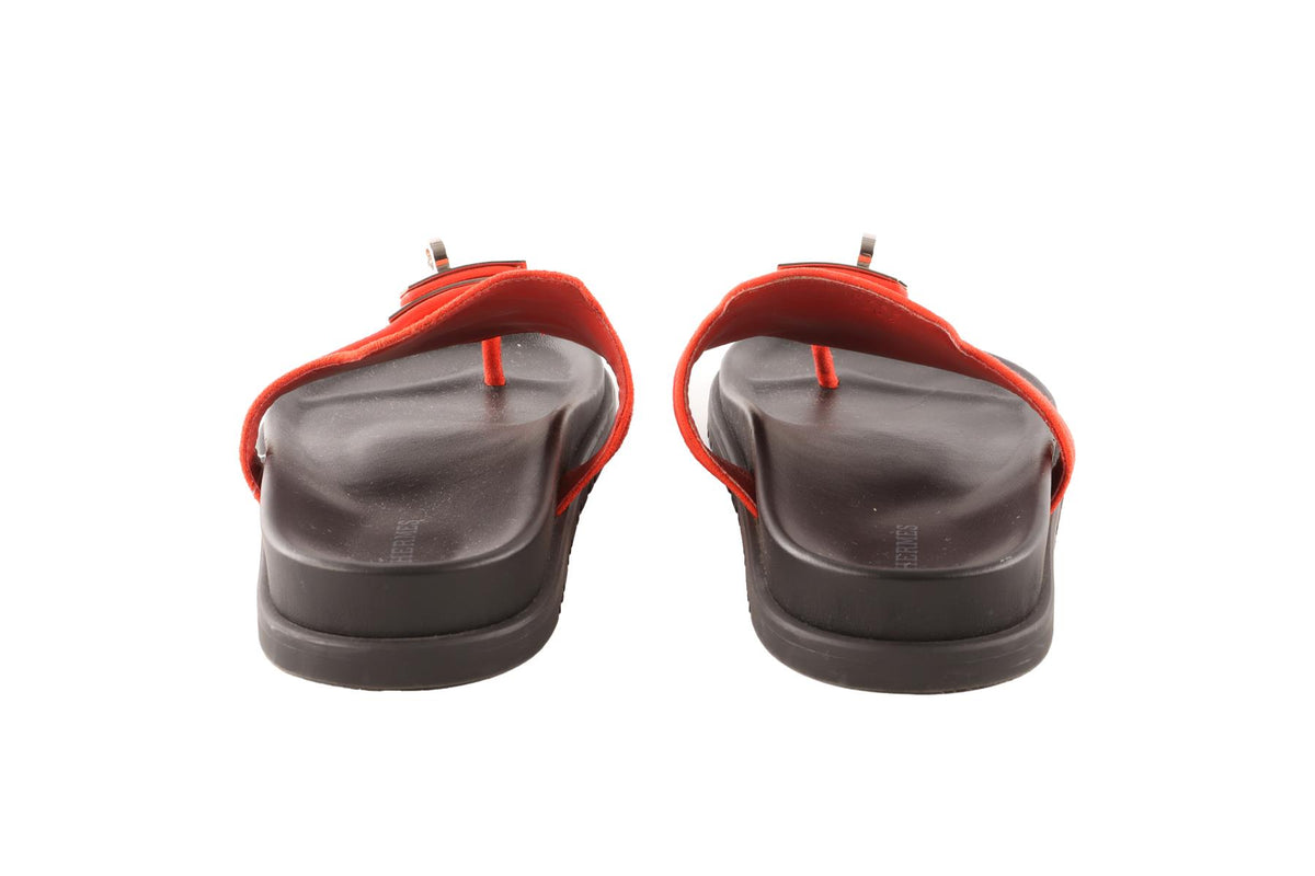 HERMÈS RED EMPIRE SUEDE SANDALS EU 36 UK 3 US 6