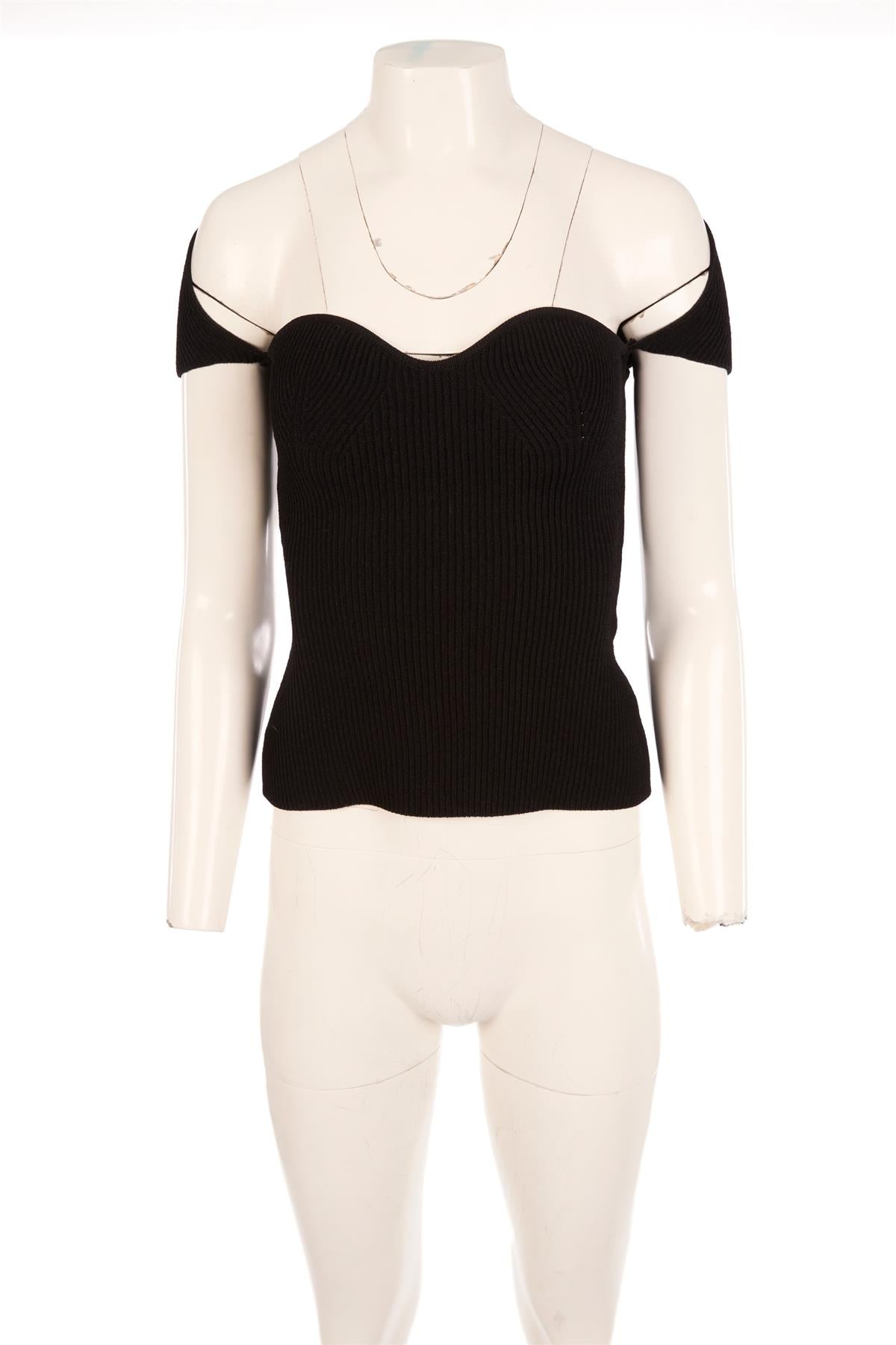 KHAITE BLACK KNIT TOP SMALL