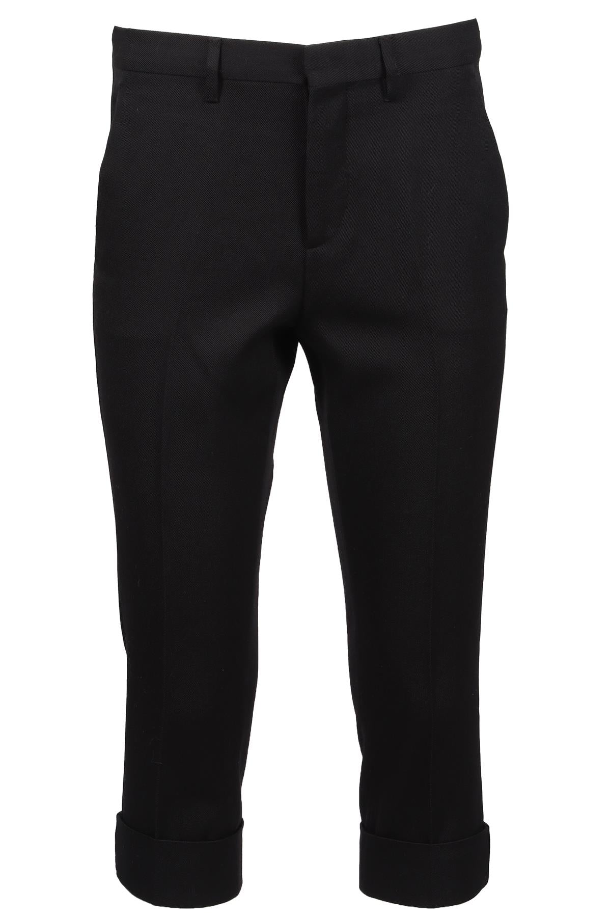 MIU MIU BLACK WOOL CROPPED TROUSERS IT 38 UK 6