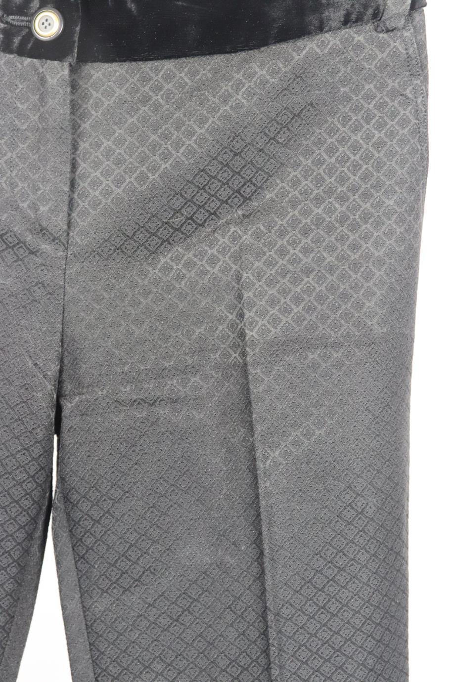 D&G by DOLCE AND GABBANA JACQUARD COTTON BLEND FLARED PANTS IT 40 UK 8