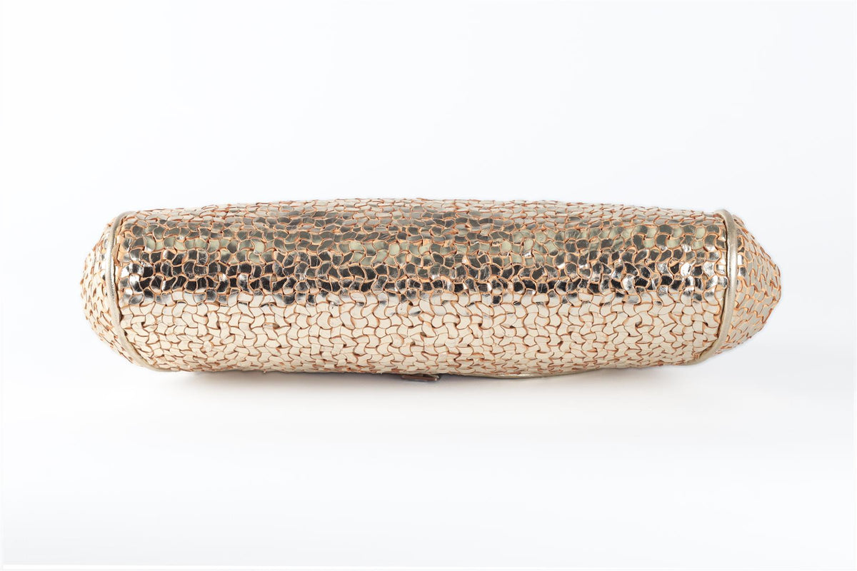 ANYA HINDMARCH GOLD LEATHER CLUTCH