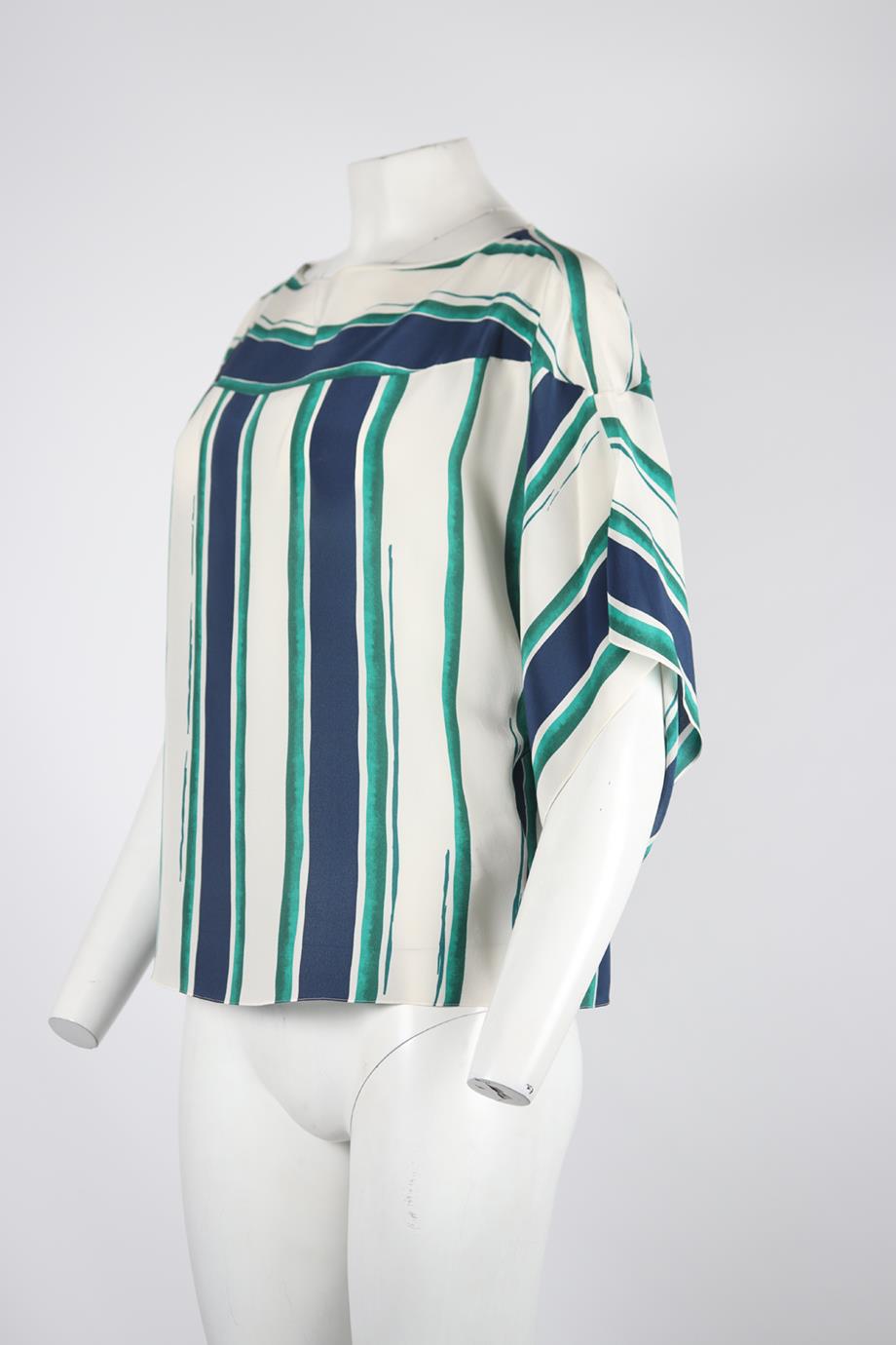 CHLOE STRIPED SILK TOP FR 36 UK 8