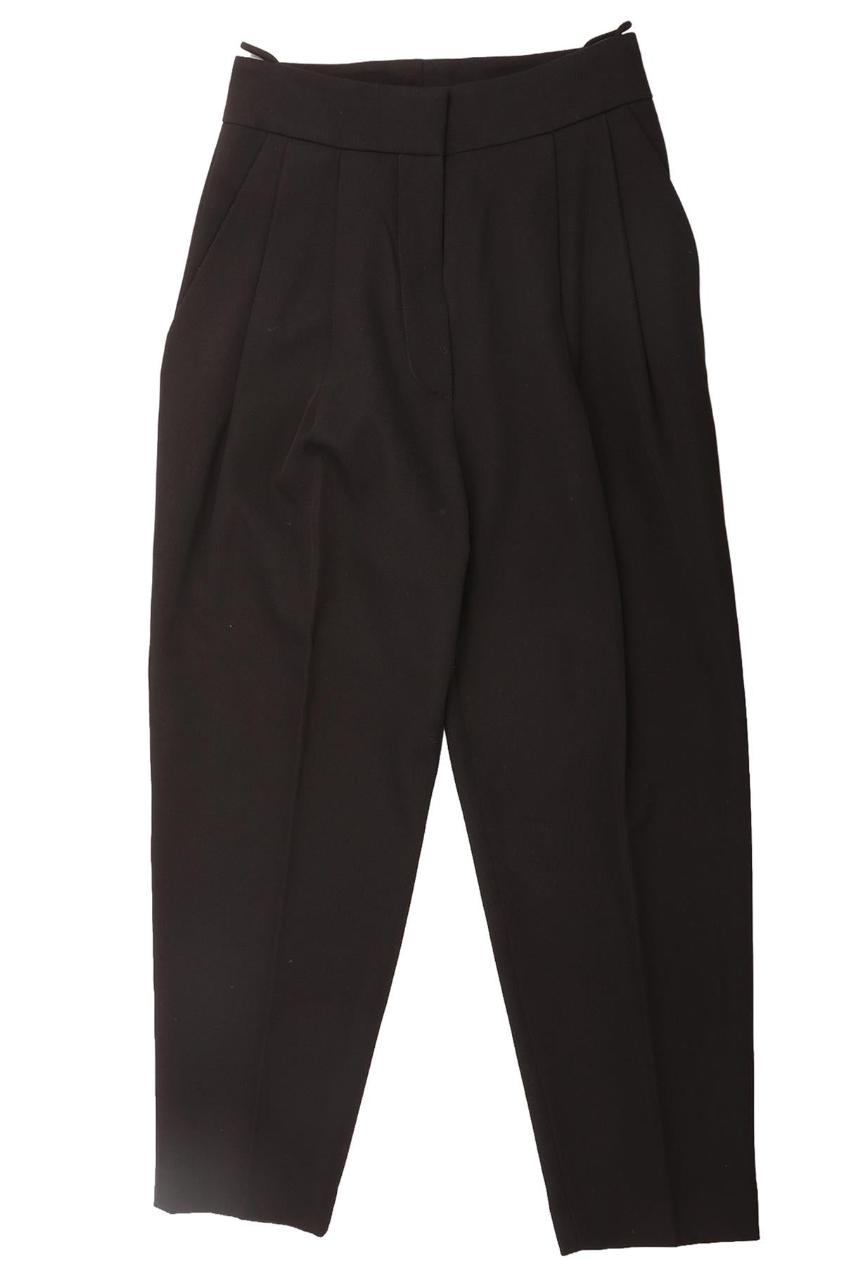 PETAR PETROV BLACK WOOL TAPERED PANTS FR 36 UK 8