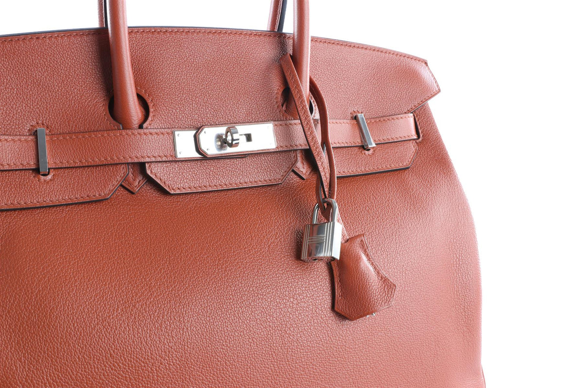 HERMÈS ORANGE 2017 BIRKIN 35CM TAURILLON NOVILLO LEATHER BAG