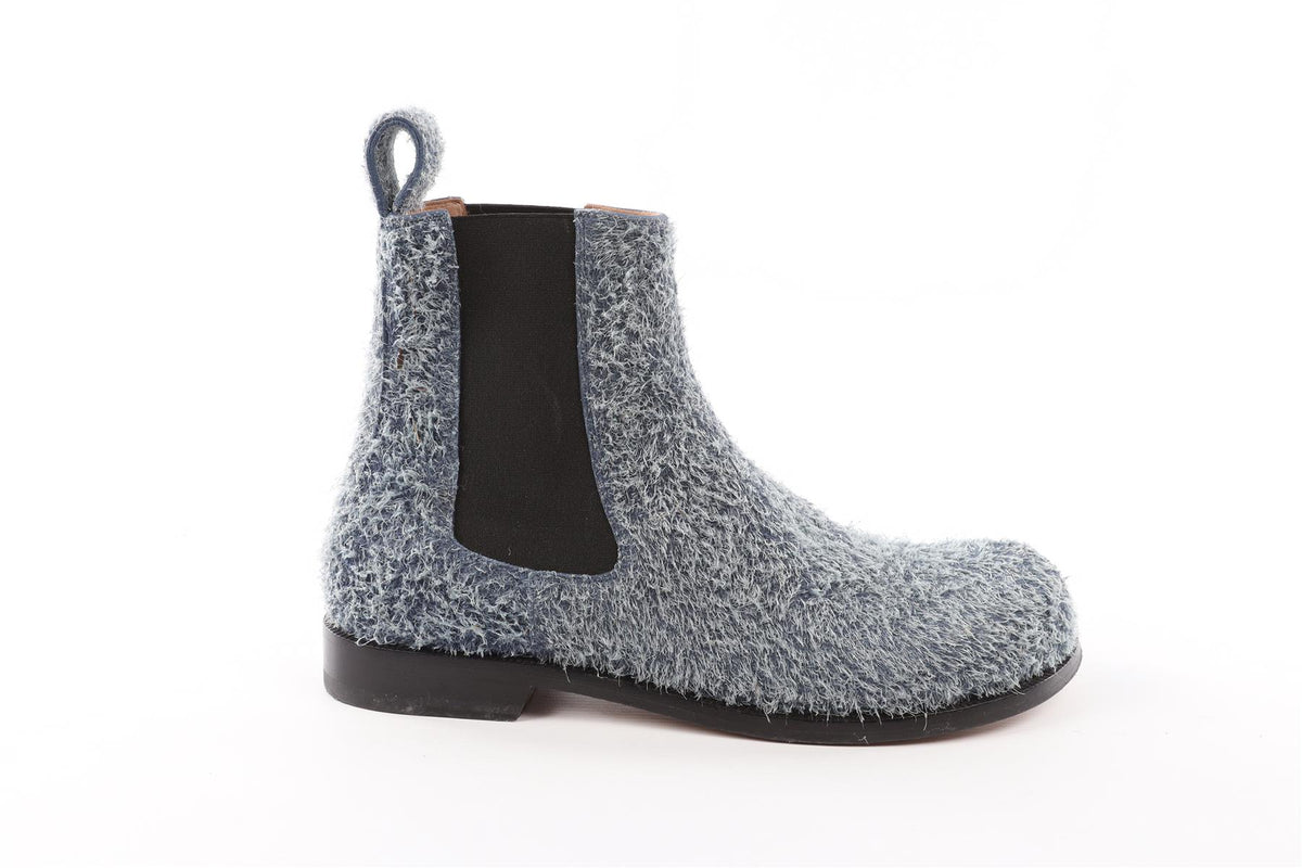 LOEWE BLUE CAMPO SUEDE ANKLE BOOTS EU 40 UK 7 US 10