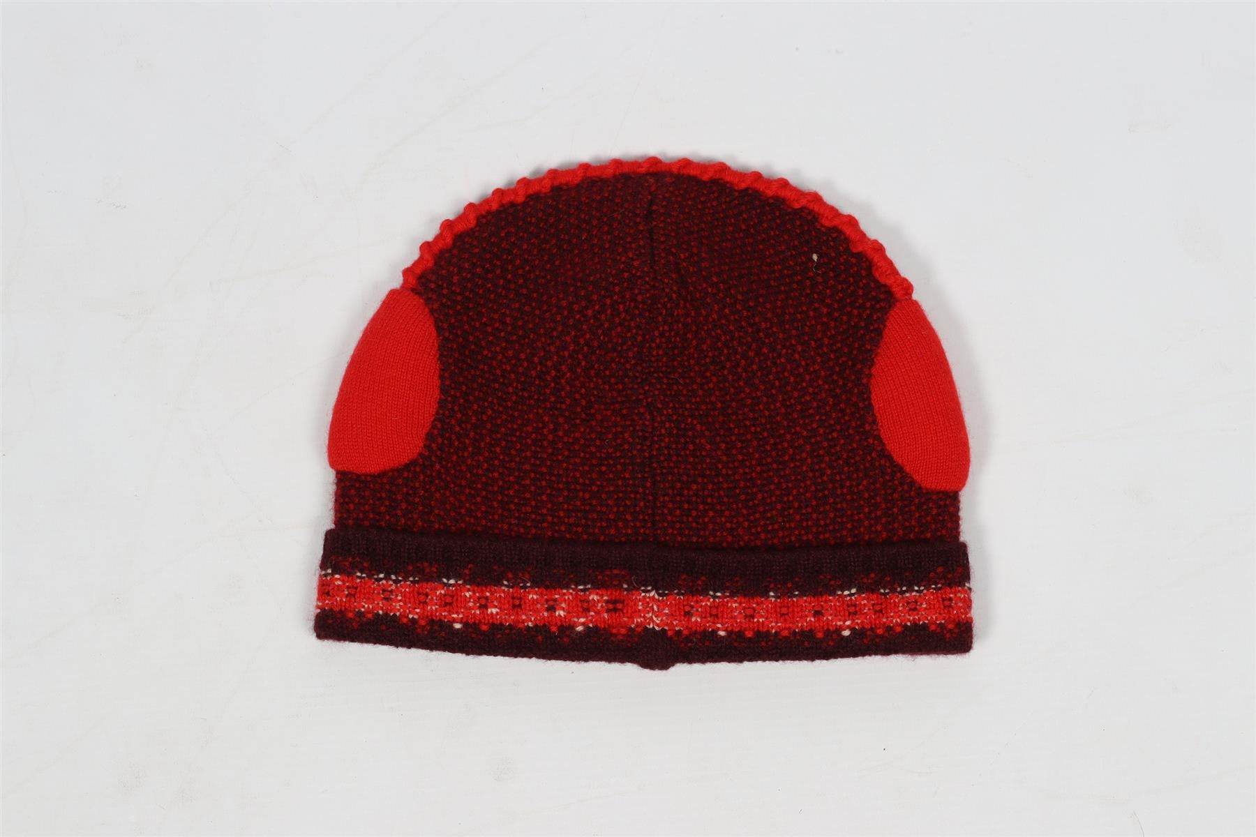 LORO PIANA RED KIDS GIRLS CASHMERE BEANIE SMALL