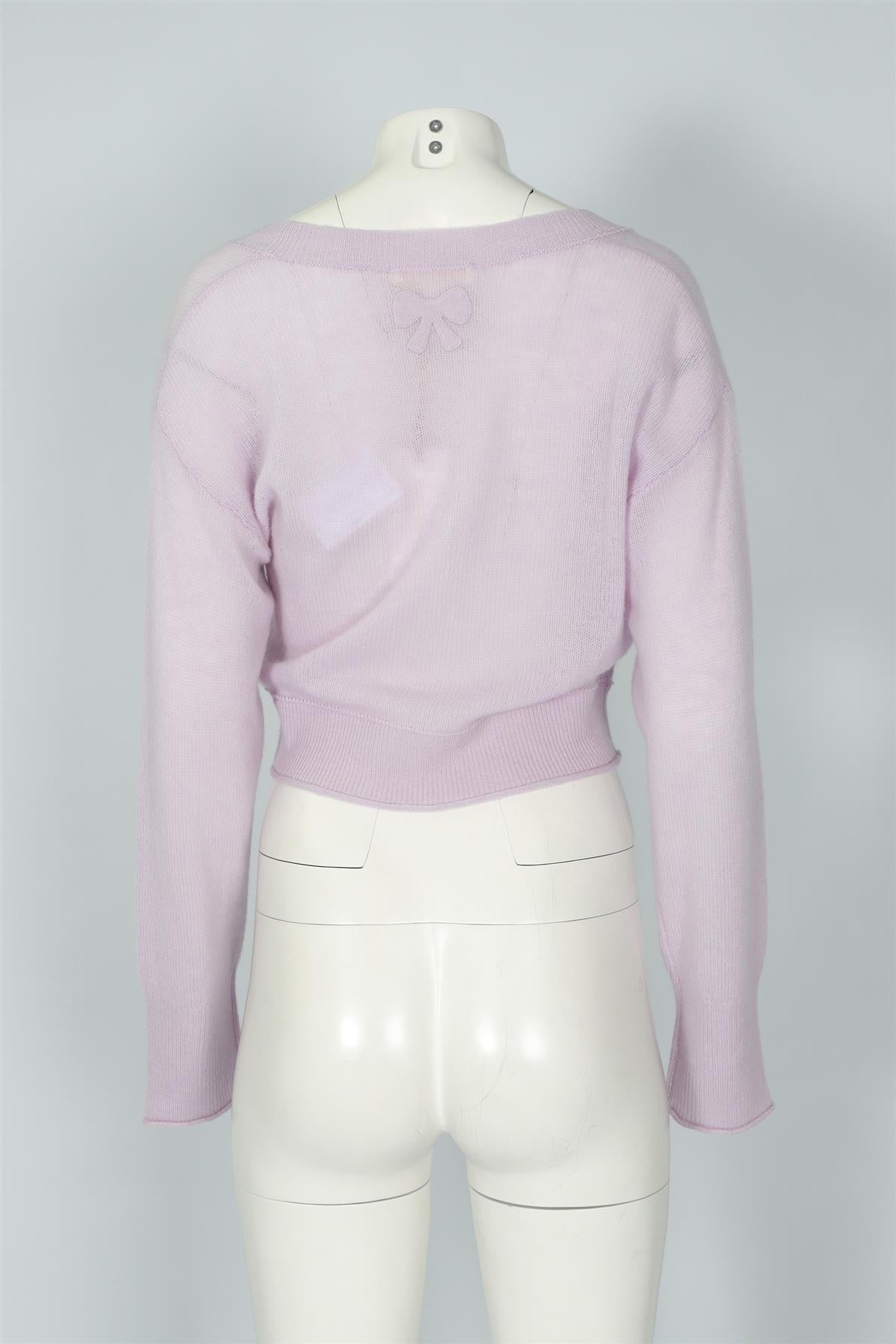 LOVESHACKFANCY PURPLE CASHMERE CARDIGAN MEDIUM