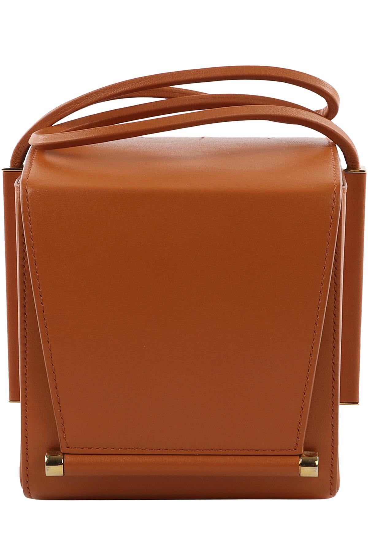 ROKSANDA TAN BOX LEATHER CLUTCH