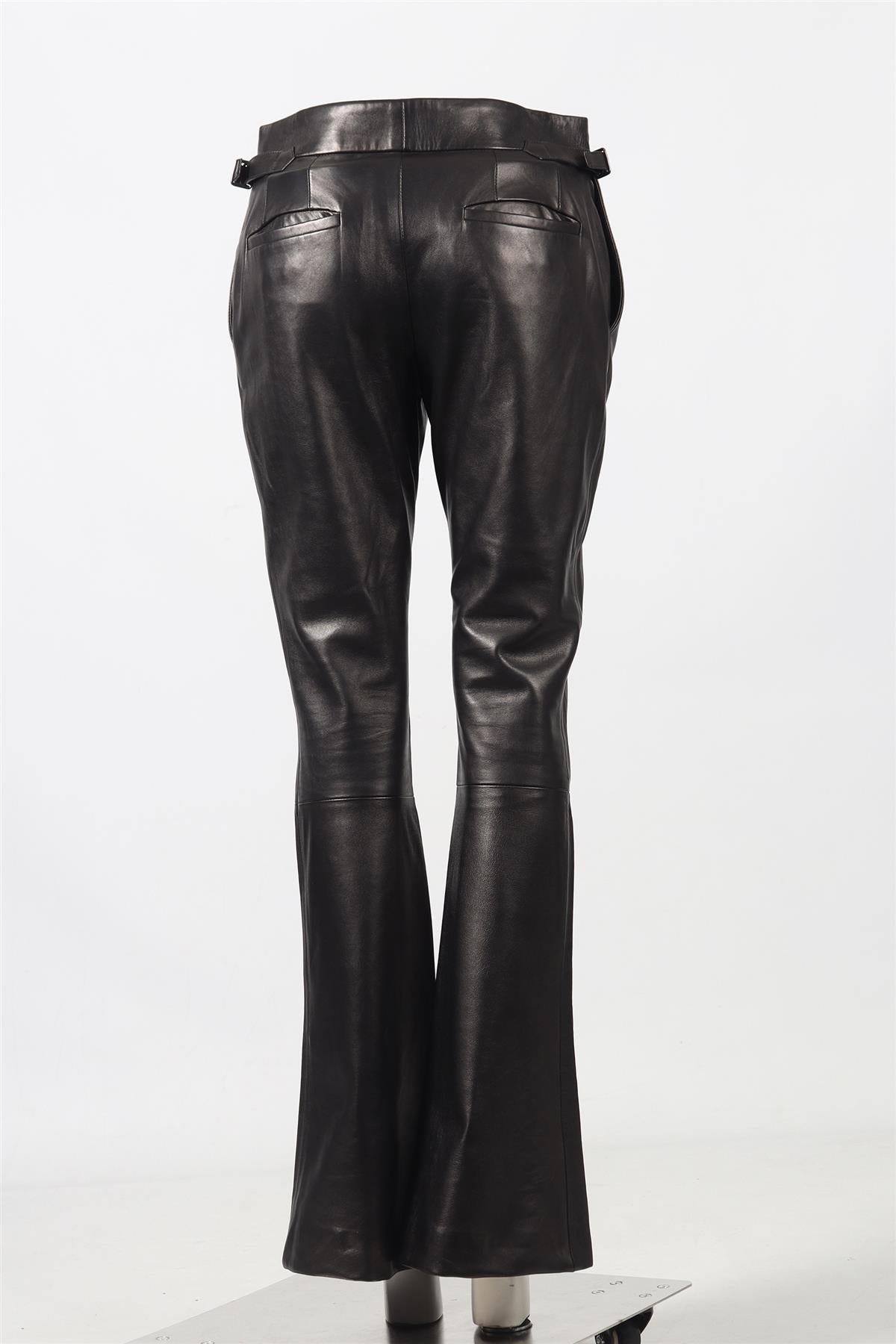 TOM FORD LEATHER FLARED PANTS IT 40 UK 8
