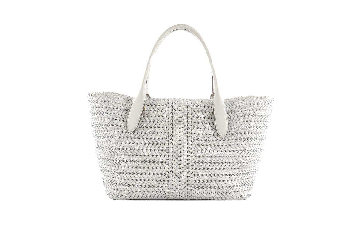 ANYA HINDMARCH ECRU NEESON LEATHER TOTE BAG