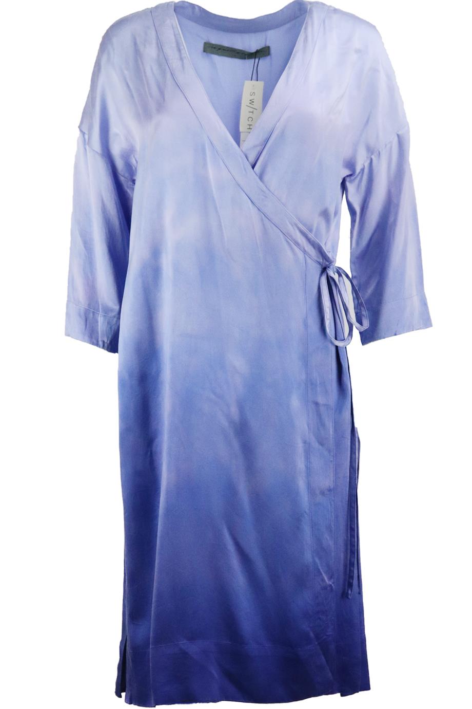 RAQUEL ALLEGRA TIE DYED SILK WRAP ROBE UK 6
