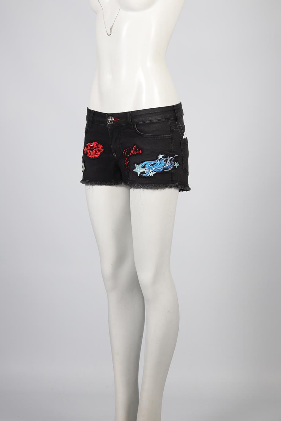 PHILIPP PLEIN LOW RISE DENIM SHORTS W27 UK 8-10