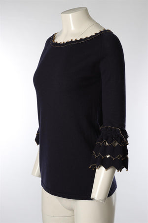 ALEX GORE BROWNE NAVY WOOL SWEATER MEDIUM