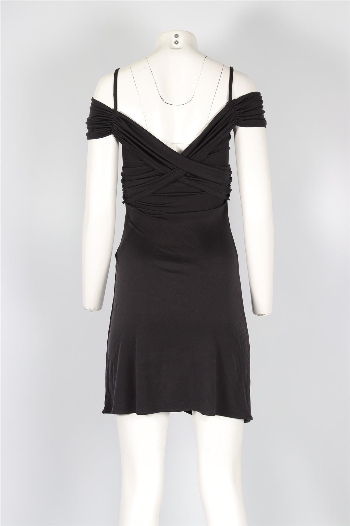 TEMPERLEY LONDON BLACK JERSEY MINI DRESS UK 8